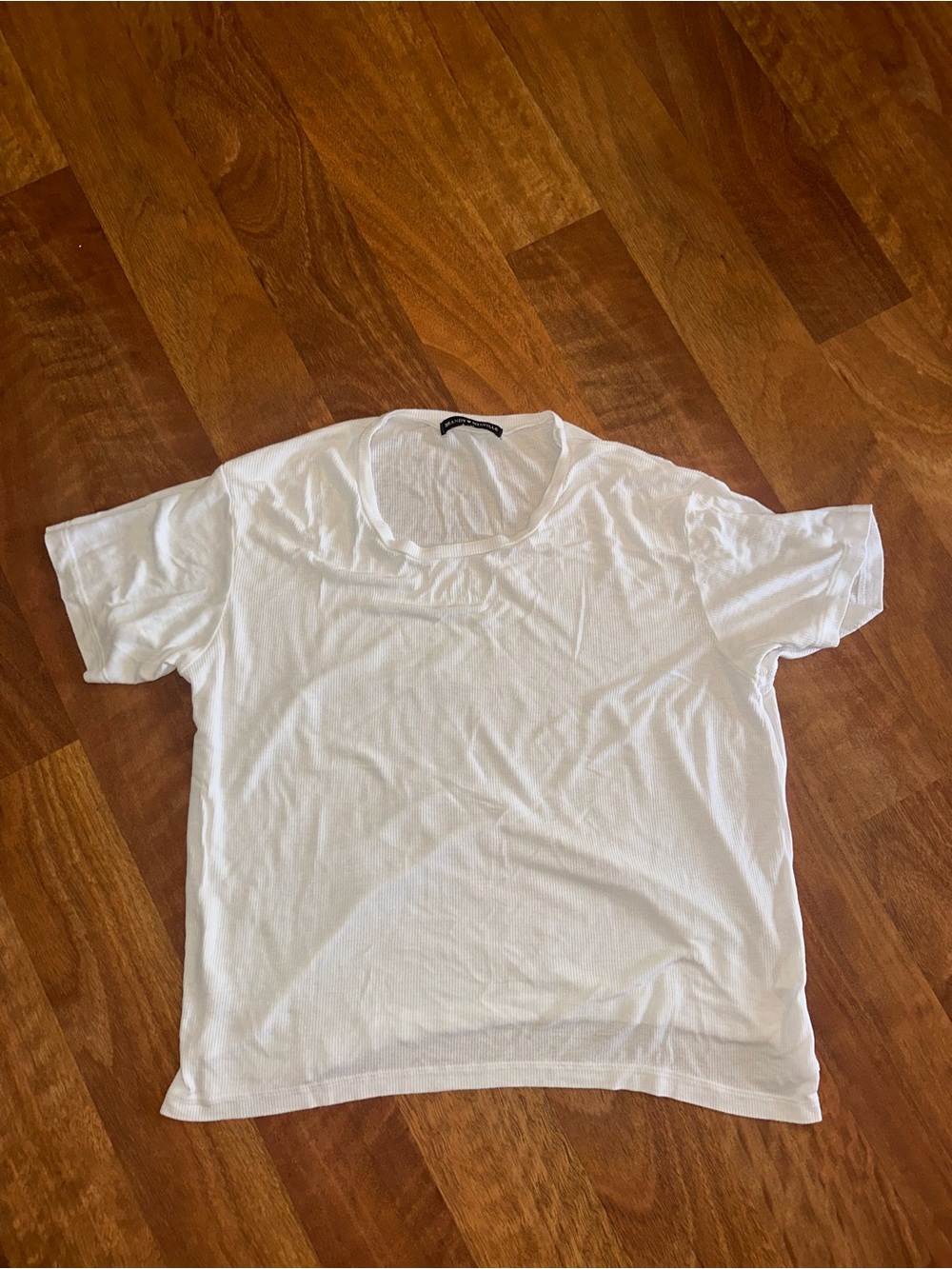 Brandy Melville White Ribbed Tee
